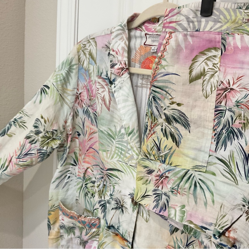 Johnny Was Tropical Linen Jacket & Shorts Set Size M, EUC - Picture 6 of 10